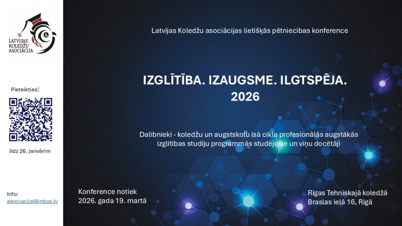 Latvijas Koledžu asociācijas lietišķās pētniecības konferences logo