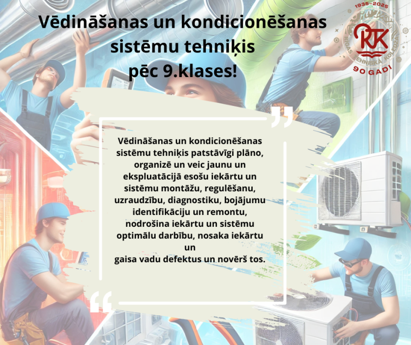 Siltumenerģētika - Vēdināšana un kondicionēšana pēc 9.klases