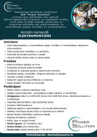 Power Solution darba sludinājums