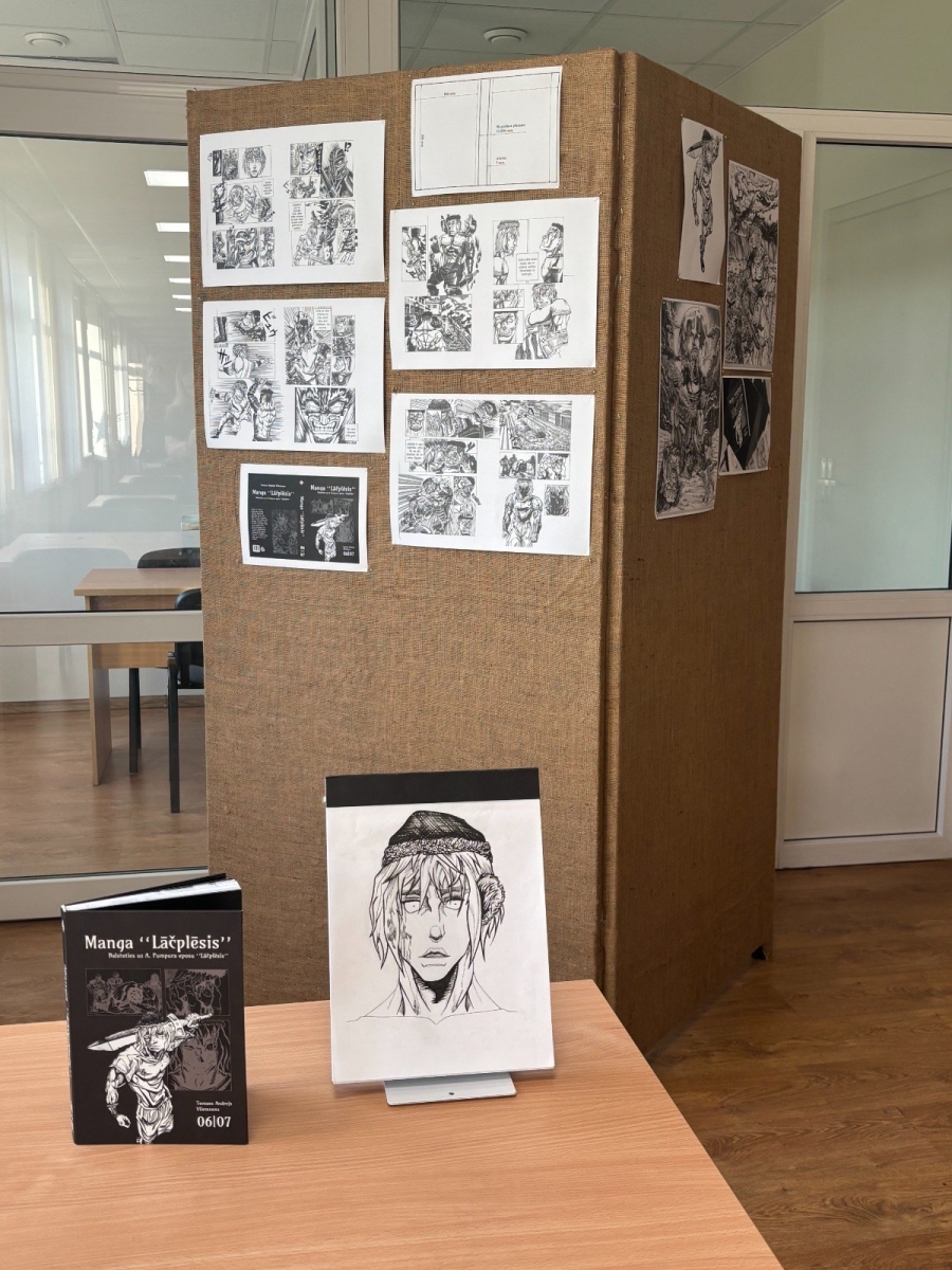 Rīgas Tehniskās koledžas bibliotēkā skatāma Tomasa Andreja Vilemsona oriģināldarbu izstāde Lāčplēsis … Japānā? - Foto 5