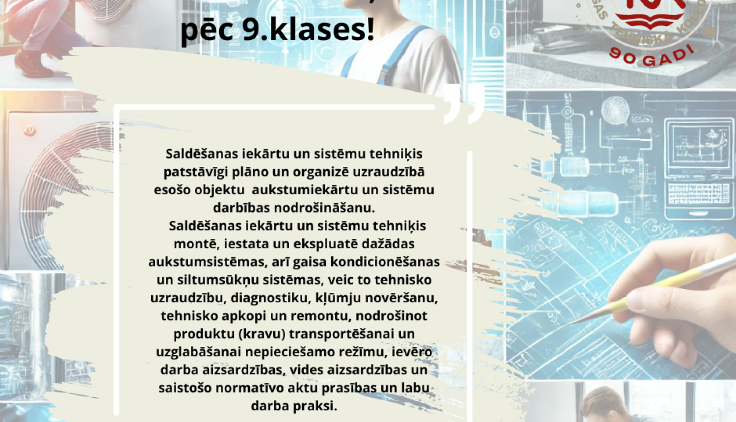 Saldēšanas iekārtu un sistēmu tehniķis pēc 9.klases