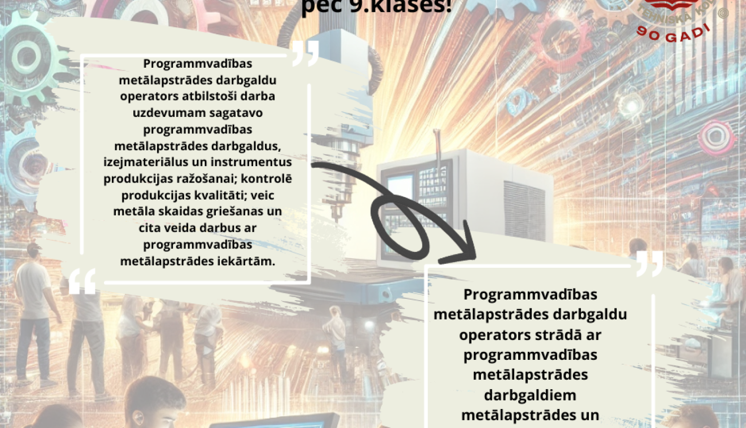 Programmvadības metālapstrādes darbgaldu iestatītājs pēc 9.klases