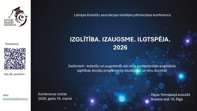 Latvijas Koledžu asociācijas lietišķās pētniecības konferences logo
